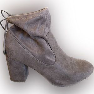 Brown Suede Booties, Size 7.5